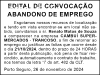 EDITAL DE CONVOCAÇÃO ABANDONO DE EMPREGO