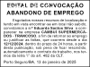 EDITAL DE CONVOCAÇÃO ABANDONO DE EMPREGO