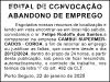 EDITAL DE CONVOCAÇÃO ABANDONO DE EMPREGO